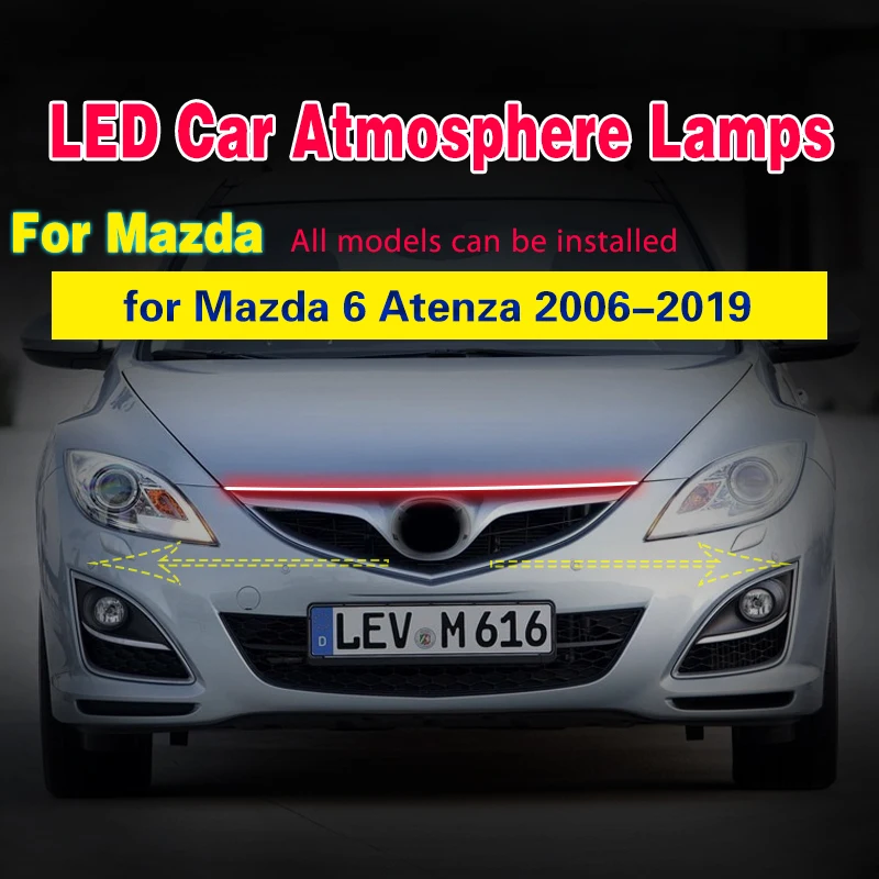 

Scan Starting LED Car Hood Light For Mazda 6 Atenza Daytime Running Light Strip Auto Engine Hood Guide Decorative Ambient Lamp