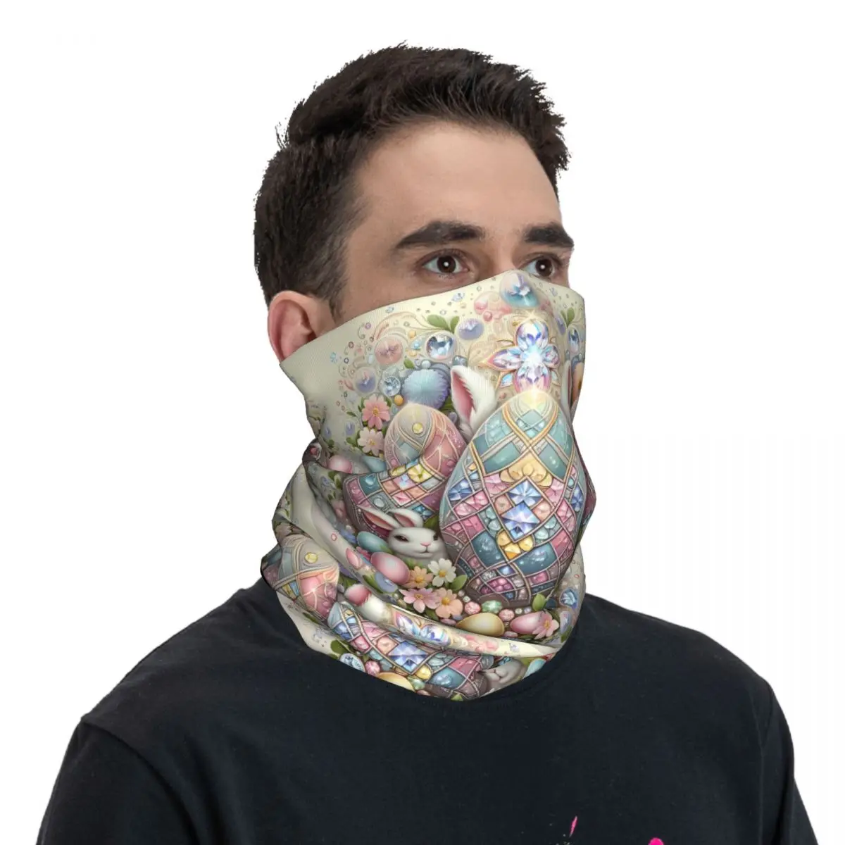 Easter Egg Scarf Neckerchief Neck Face Mask Polyester