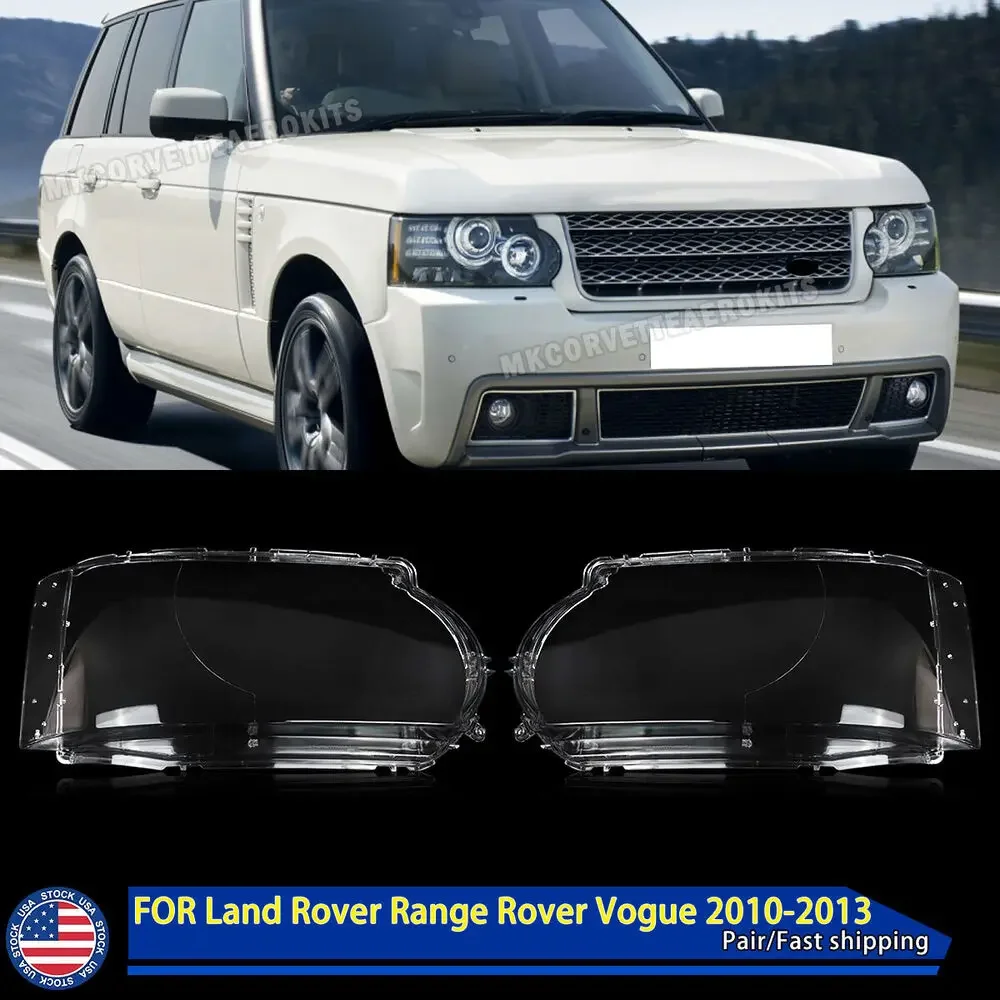 Pair Headlight Lens Cover For Land Rover Range Rover L322 2010-2013 Left & Right