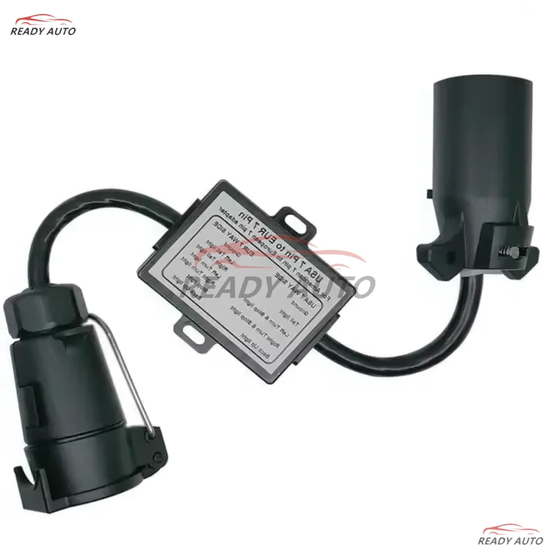Auto Trailer Light Converter USA 7Pin Blade Socket To EUR 7Pin Round Plug Trailer Taillight Circuit Separation Connector