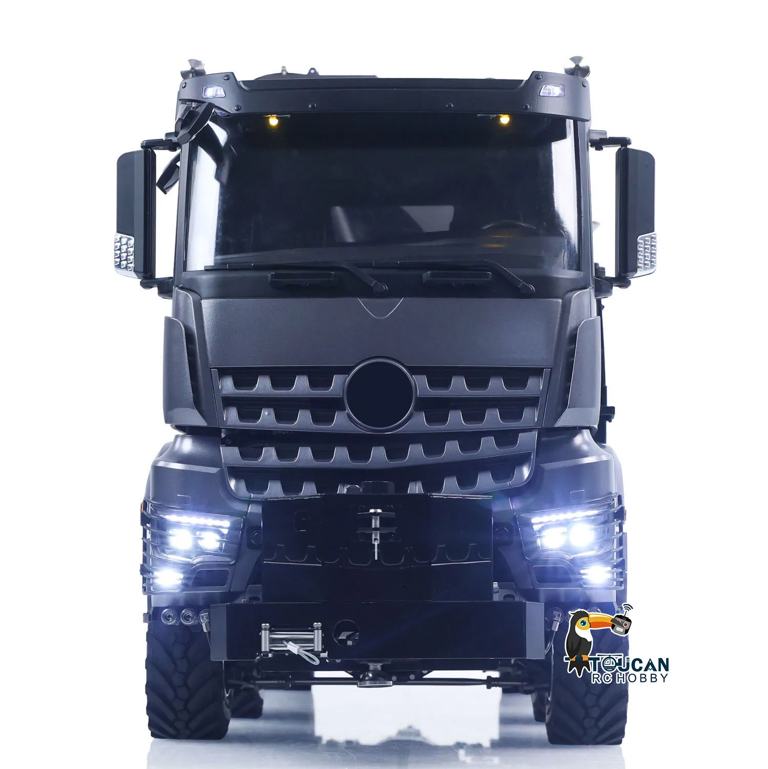 Caminhão trator de controle de rádio de metal de velocidade 1:14 4151 AK com guindaste hidráulico Fly Jib 6x6 9CH RC Car Farm Hobbywing Motor escovado