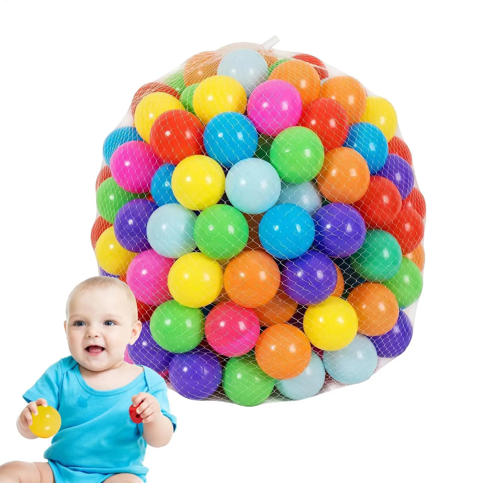 Bolsa de malla para niños, paquete de 50 Uds. De bolas oceánicas, se puede espesar, parque infantil, juguetes de interior, juguetes de plástico coloridos