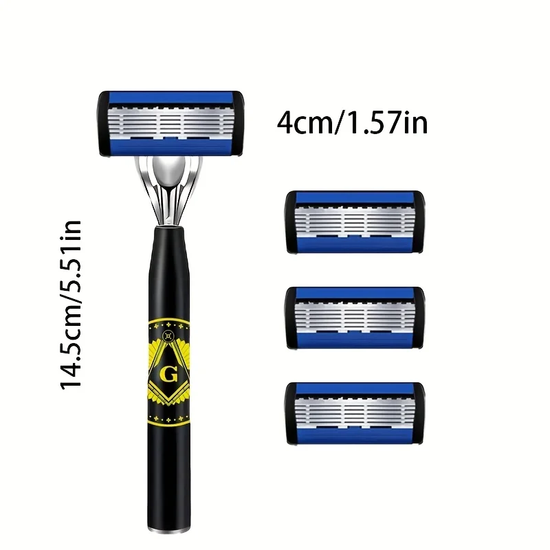 شفرة ماكينة حلاقة مكونة من 6 طبقات ماكينة حلاقة يدوية مع شفرات قابلة للاستبدال ولا تسبب ضررًا للبشرة ماكينة حلاقة مقاومة لغسل المياه ﻿