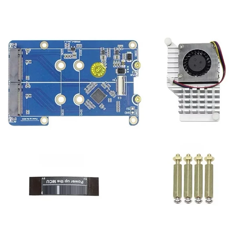 

For Raspberry Pi 5 PCIE To M.2 Dual NVME SSD Adapter Board MPS2280D Support 2280/2242/2230 SSD-ABIU