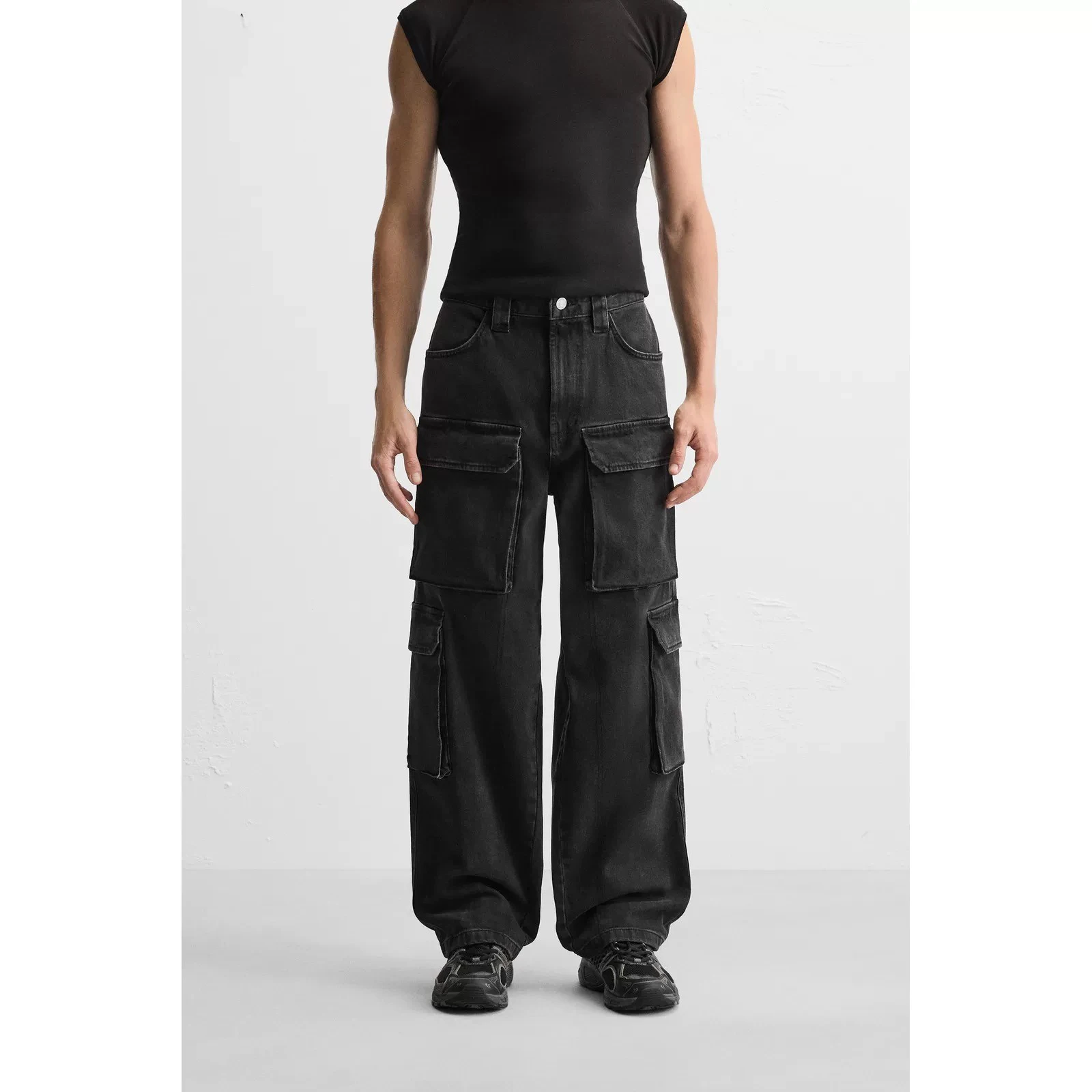 

Новые мужские джинсы свободного кроя из денима с эффектом потертости, повседневные, в стиле рабочей одежды, молодежные, энергичные, длинные брюки, весна 2025