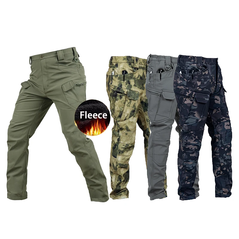 

Men's Winter Work Pants Fleece Lined Tactical Snow Ski Pant Softshell Waterproof Insulated Military Combat Cargo Hiking Trousers