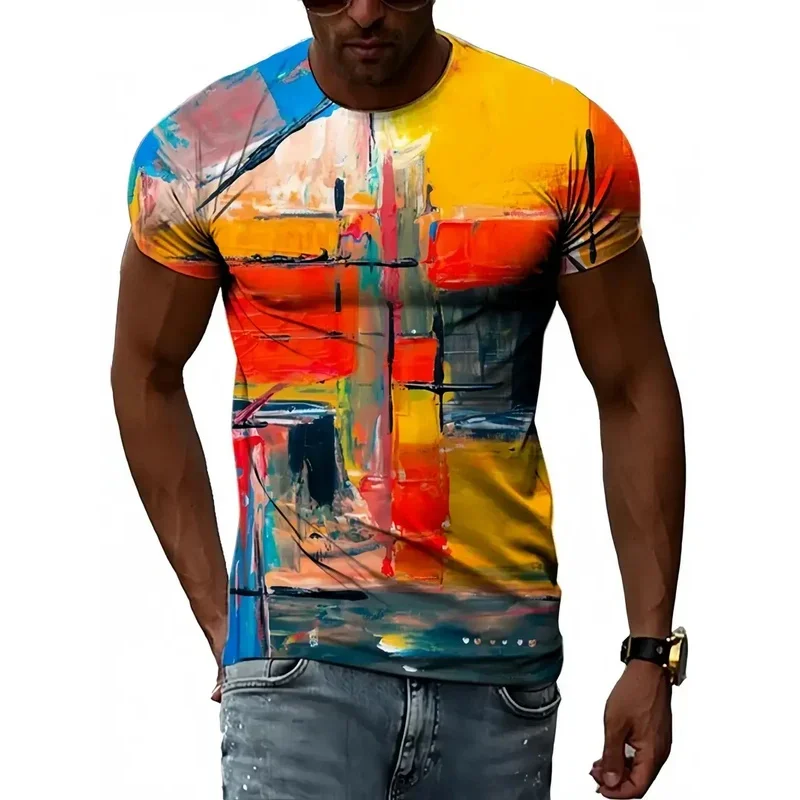 Visual Illusion 3D Print T Shirt Mens Designer Clothes Summer Women Casual Street Short Sleeve Tops Funny Oversized Kids Tees
