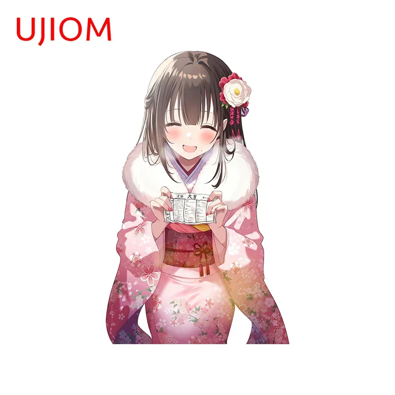 UJIOM 13cm X 8.1cm Personality Chibi Girl Wall Stickers Anime Skateboard Wardrobe Bedroom Decal Cupboard Decoration Mural