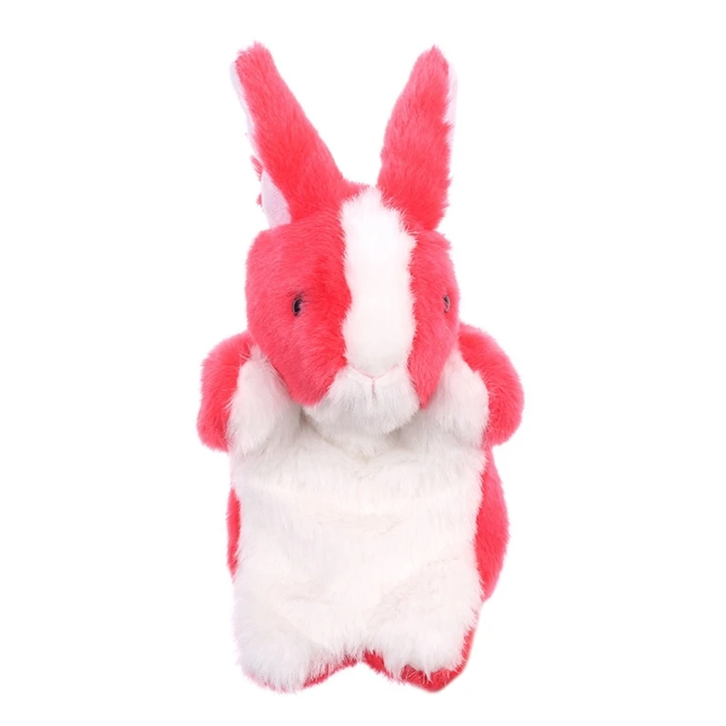 F19F Marionetas mano conejito Marioneta mano conejo peluche 12 pulgadas para niños, perfecta para contar