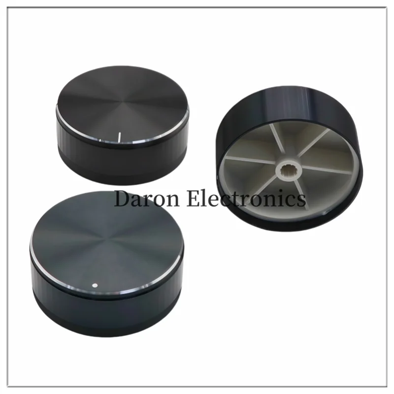 Aluminum alloy rubber core knob 48*19mm, tooth hole 6mm, household appliances/instrumentation rotating adjustment cap