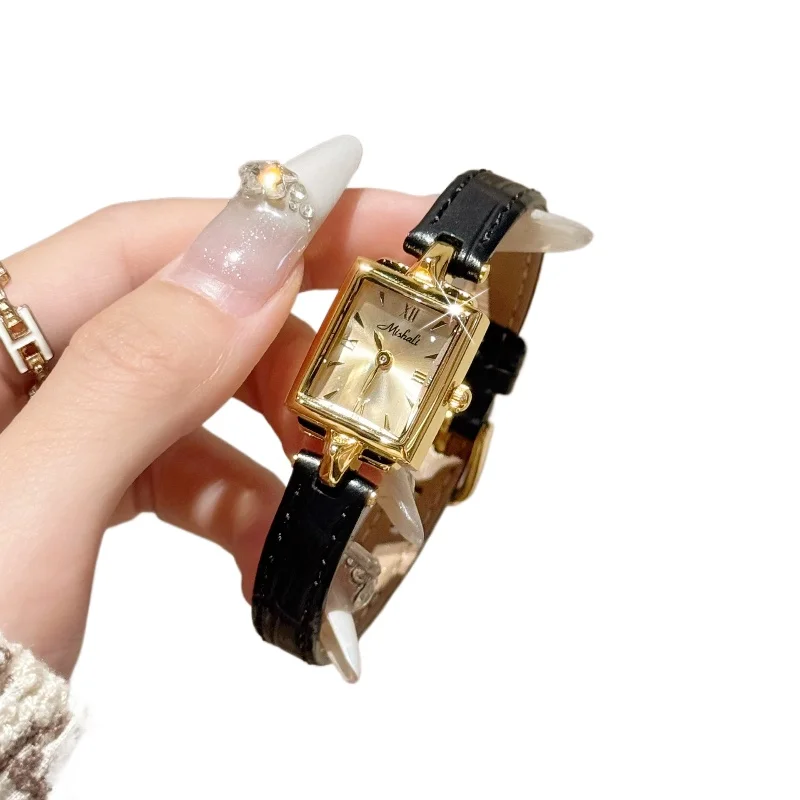 

Watch women's small gold watch high value fashion light luxury niche waterproof square women's watch