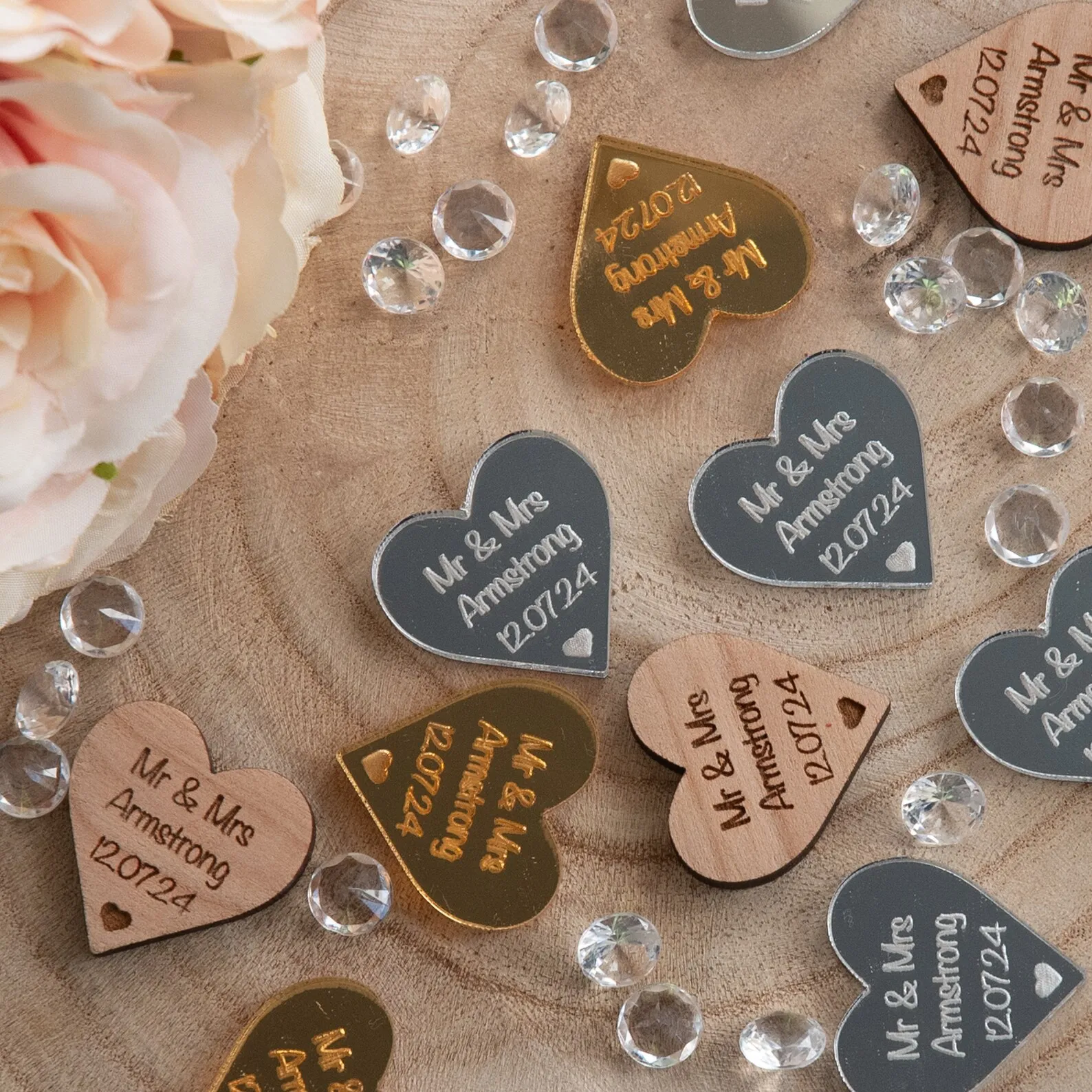 

25/50/60/70/100Pcs Personalized Tag Baptism Baby Show Grail Engraved Mirror Acrylic Love Heart Cross Name Decor Custom Gift