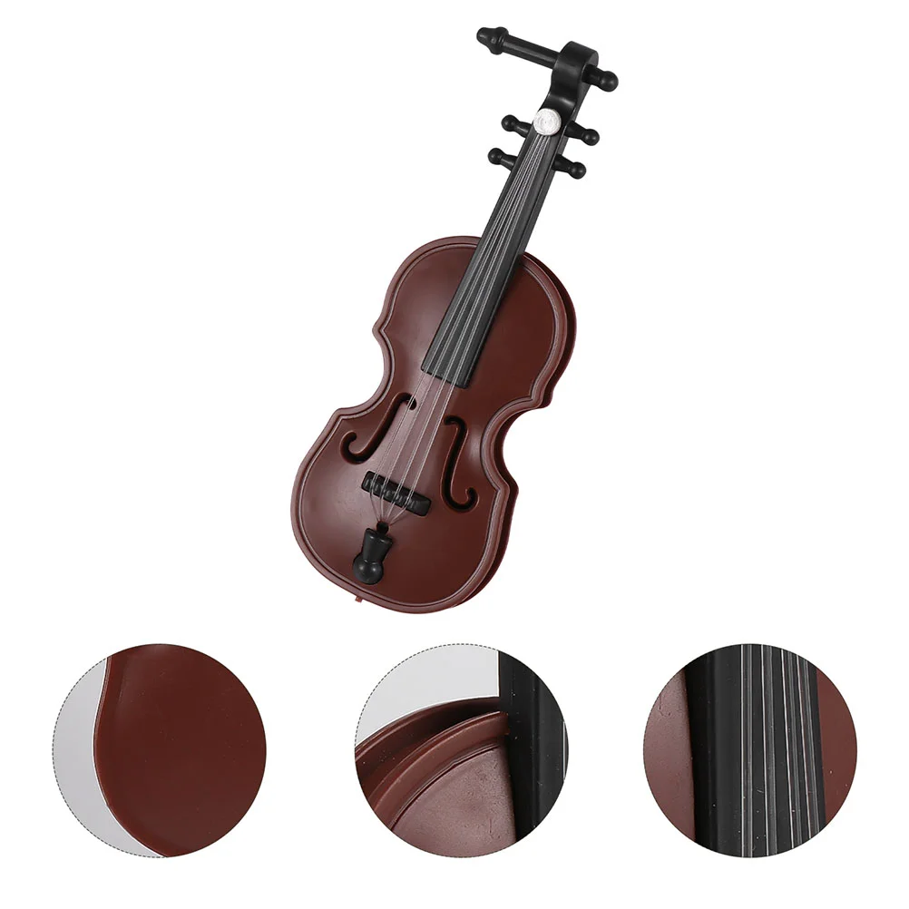 Mini violino desktop decorações, imitação violino, modelo de instrumento musical, acessórios domésticos, casa menor, 8 conjuntos