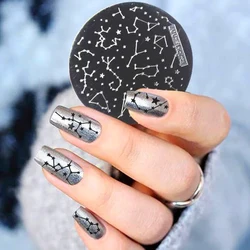 12 Constellation Stars Nail Templates 5.6cm Nails Stamping Plates Multi-Image Stanless Steel Plate Polish Stencil Manicure Tool*