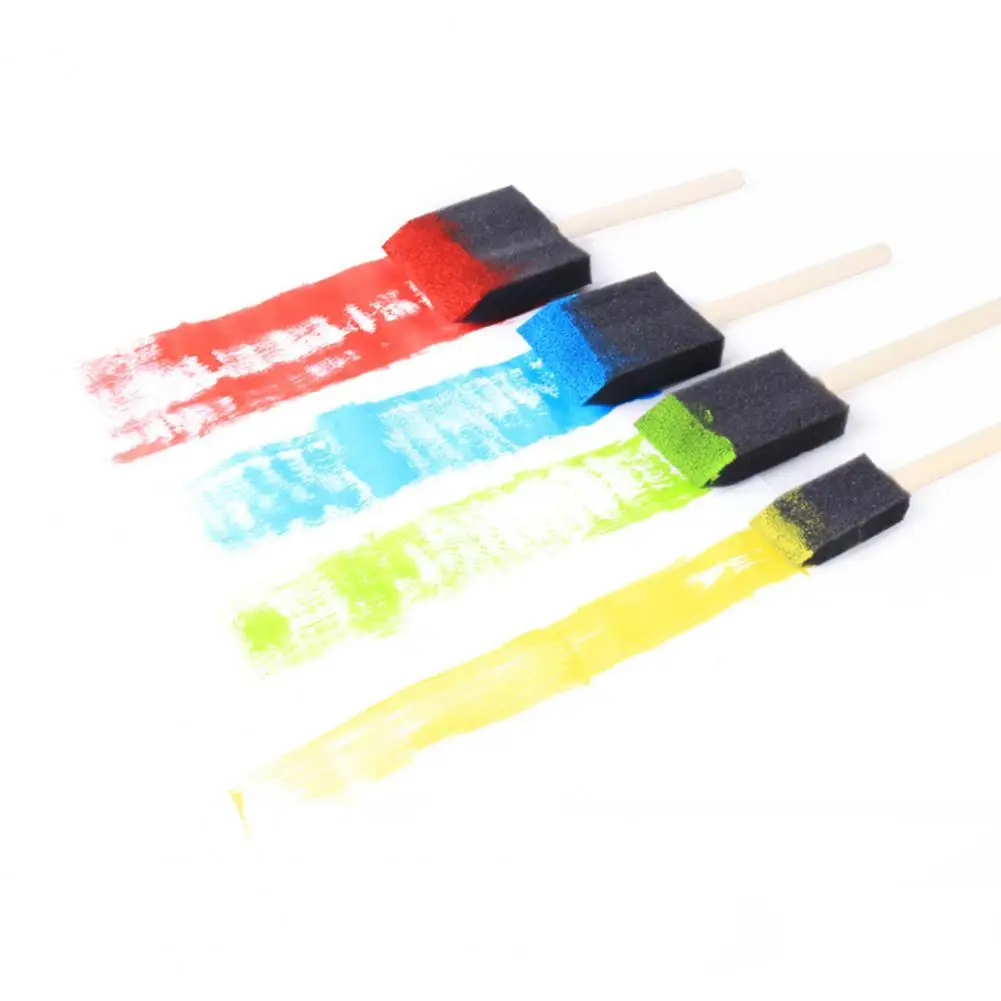 แปรงฟองน้ำโฟม40ชิ้นแปรงทาสีทำมือโครงการงานฝีมือสำหรับเด็กกราฟฟิตีการย้อมสีรายละเอียดแปรงสำหรับวาดภาพศิลปะ