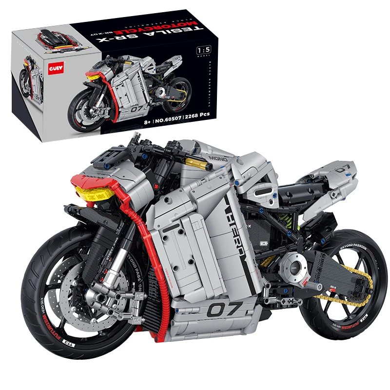 

2024 New 1:5 MOC Technical Concept Motorcycle ZERO SR-X Building Blocks Model Creative Locomotive Bricks Toys for Boys Gift Set