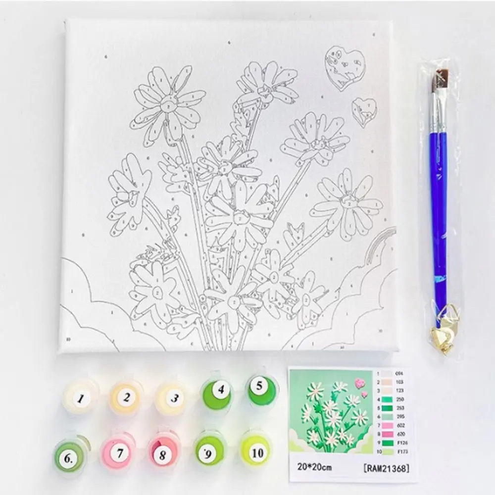 Analyste de peinture à l'huile par numéro pour la décoration de la maison, artisanat peint à la main, cadeaux de fleurs, fournitures de coloriage vierges