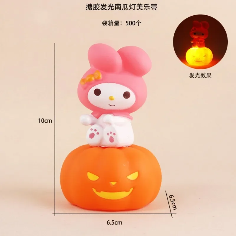 Halloween sanrio série nightlight anime minha melodia kuromi cinnamoroll abóbora lanterna em forma de ornamento de mesa crianças presentes do feriado