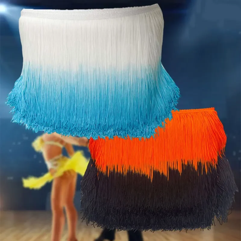

1m Gradient Tassel Fringe 20cm Wide High Quality Lace Trim for DIY Sewing Latin Dress Stage Garment Curtain Decoration Accessory