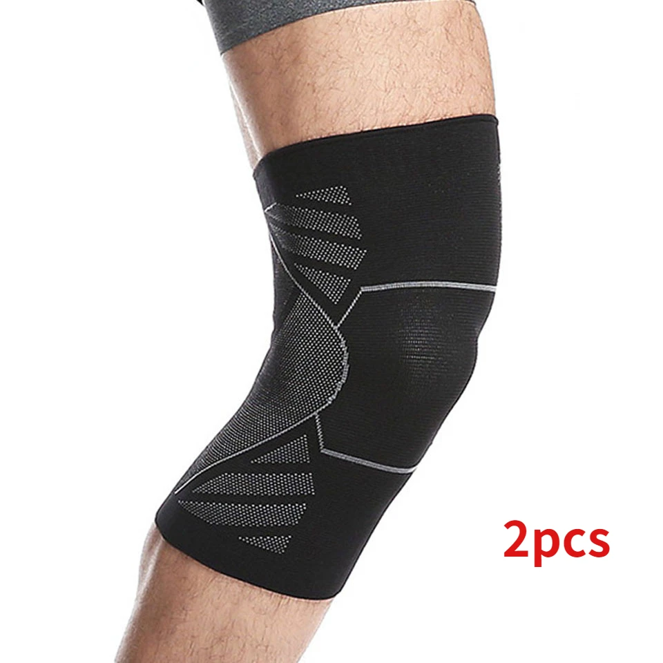 Elastic Nylon Esportes Joelheiras, Fitness Kneepad, Patella Brace, Corrida, Basquete, Apoio Voleibol, Engrenagem, 1 Par, 2Pcs