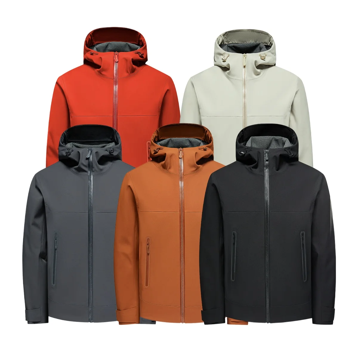 

King of Soft ells! Windproof Waterproof High End Taped Men's Outdoor Hooded Sport Jaet Polyester Fiber Long Sve Zipper...