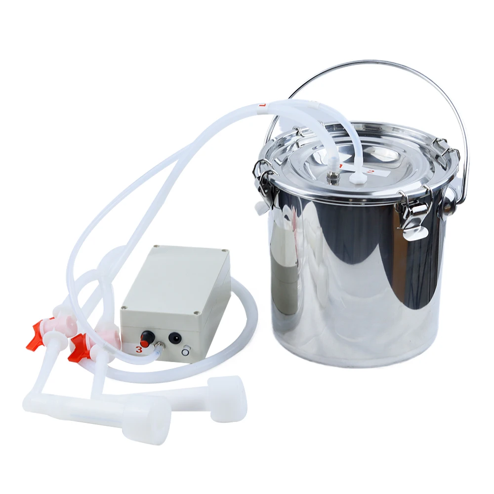 5 L Milking hine for Cattle Goat Pulsating Milking Stainless Steel Milker Bucket Farm Livestock adjus speed