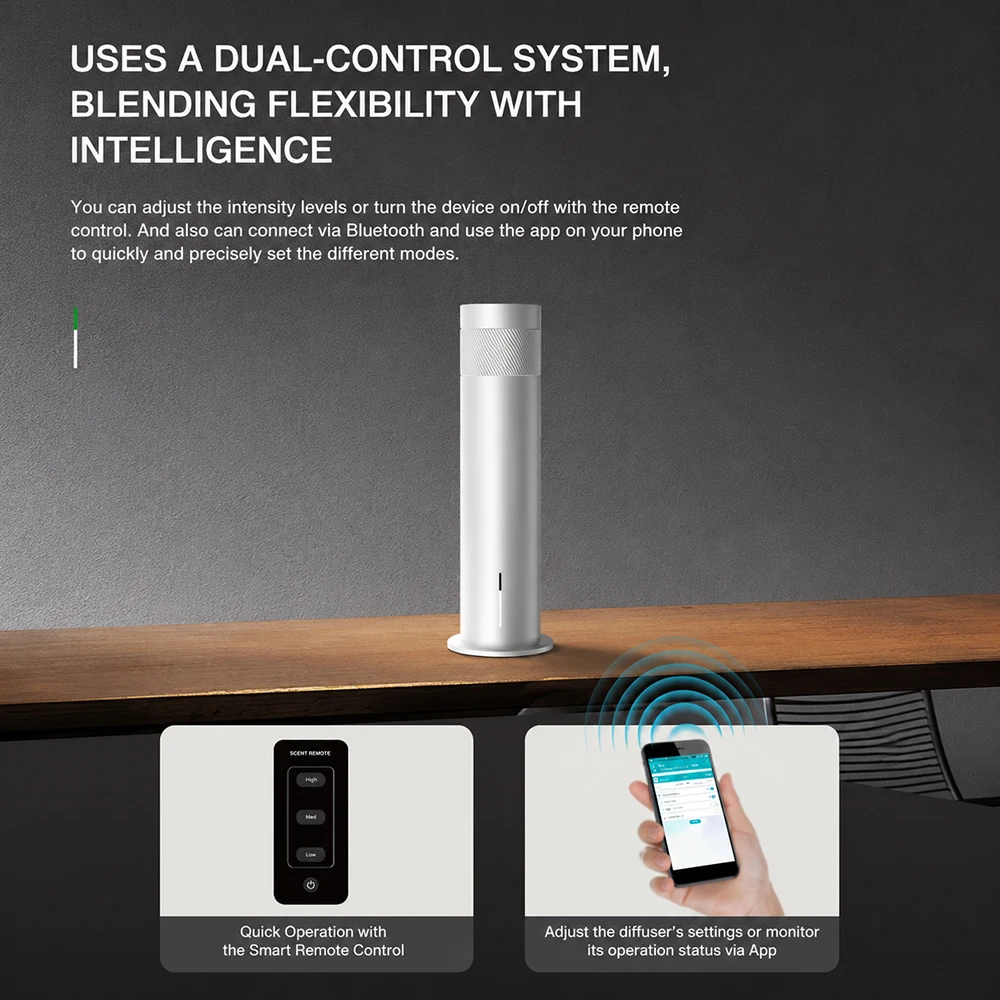 TEABLUM 200m³ Smart Electric Smell Distributor Fragrance Diffuser Waterless Scent Diffuser Essential Oil Diffuser Large Room - view 5