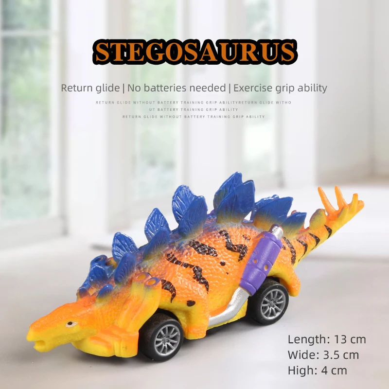 Kids Car Model Dinosaur Pull Back Tyrannosaurus Rex Triceratops Action Simulation Animal Model Decor Inertial Car Toys Children