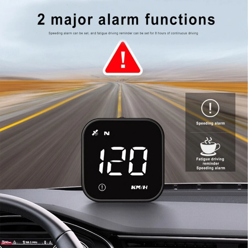 High-Definition HUD Car Head Up Display Overspeed Alarm Speedometer GPS HUD Digital Gauges Auto Fatigue Driving Dropshipping