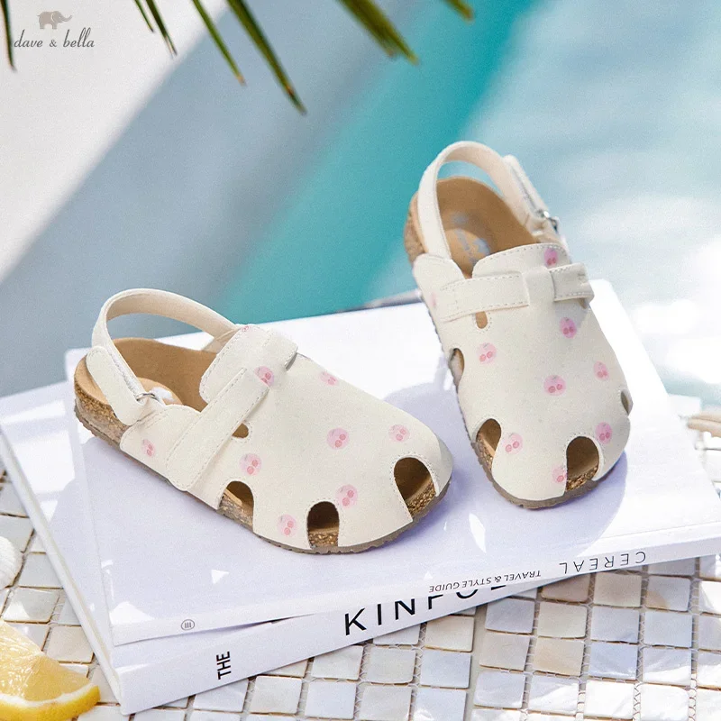 Dave Bella Baby Girls Sandals Summer Cute Baby Soft Sole Shoes Cherry Party Outdoor Children's Leather Shoes Cool DB2251883