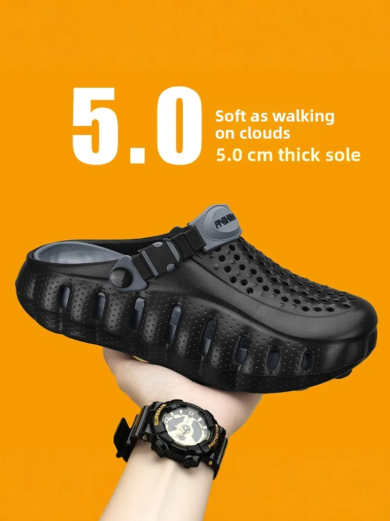 

Men's Summer Outdoor Anti-Slip Casual Sports Two-Purpose Sandals Breathable Comfortable EVA Slippers Flat Heel Low Top Sandals