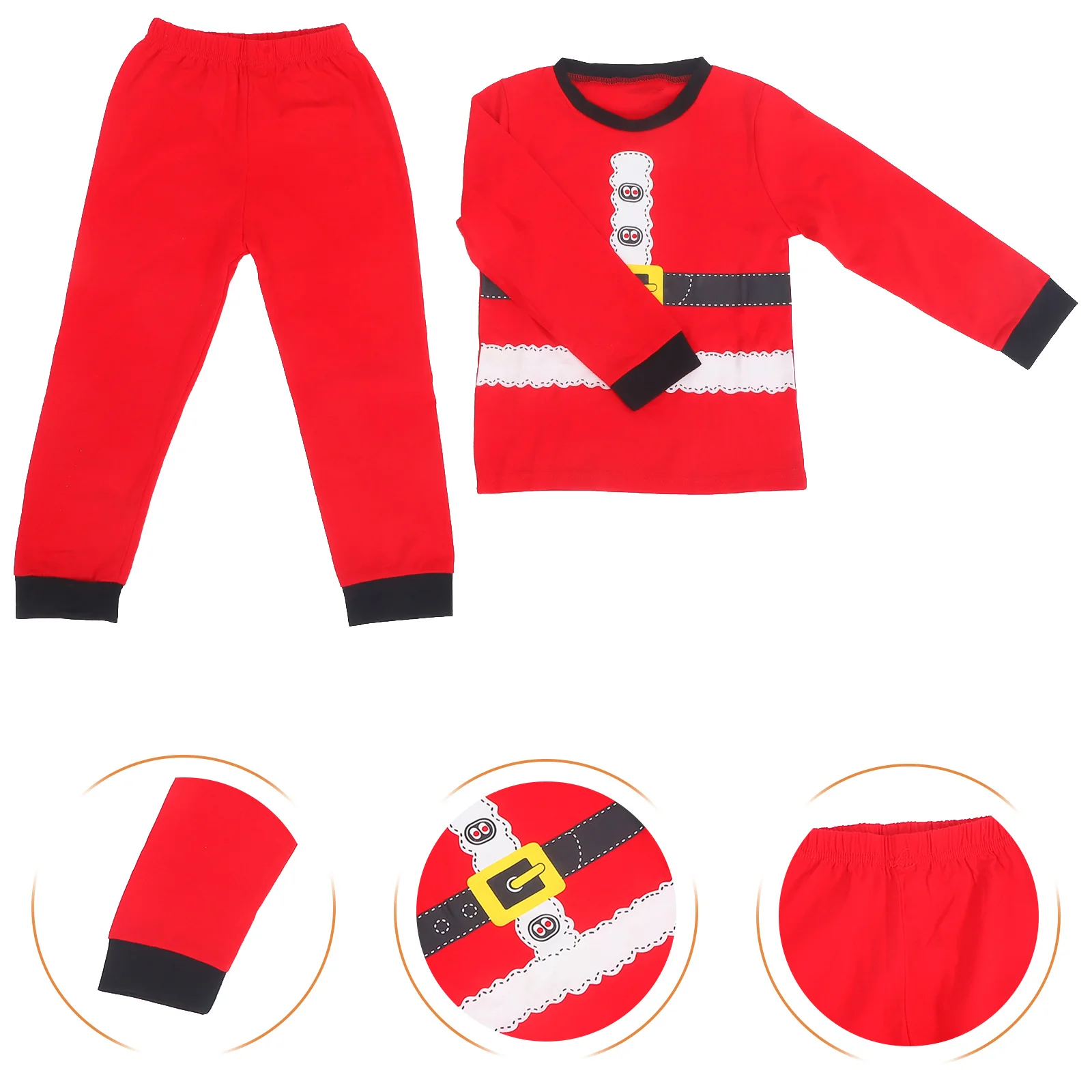 

1Set Christmas Sleepwear for Kids Santa Claus Costume Long Sleeve Soft Reusable Kids Xmas Sleepwear Lightweight Comfortable