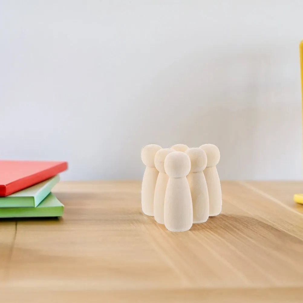 

50Pcs Unfinished Wooden Peg People Natural Wood Grain Smooth DIY Painting Craft Kit for Children Adults Art Projects Home Party