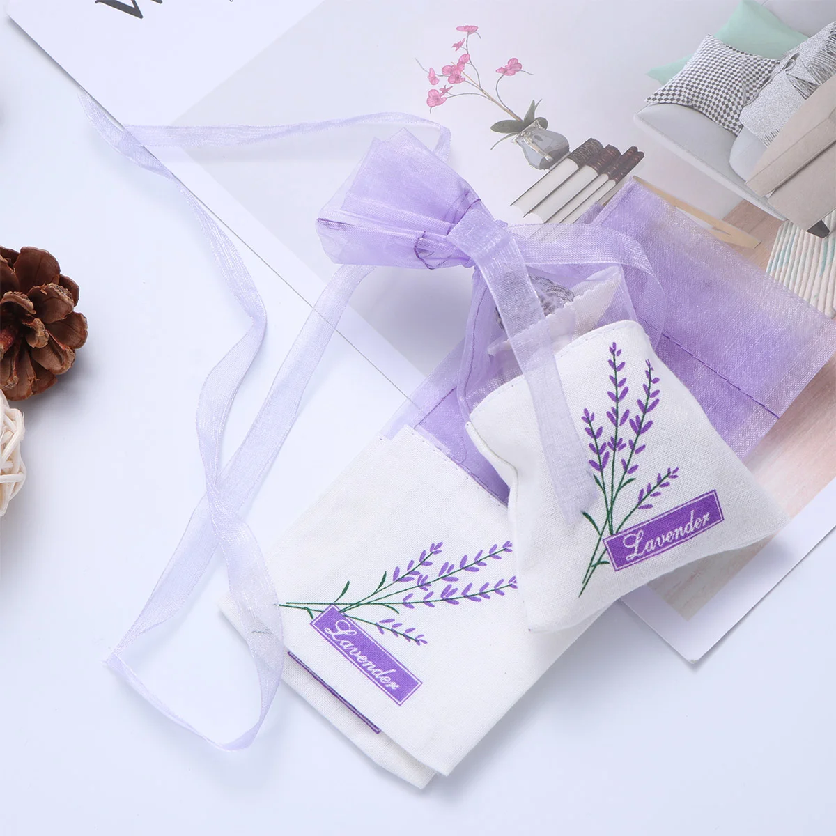 Dried Lavender Buds Sachet Bag Empty Dried Lavender Buds Bags Fragrance Pouch Floral Printing Fragrance Pouch Sachets Bag for