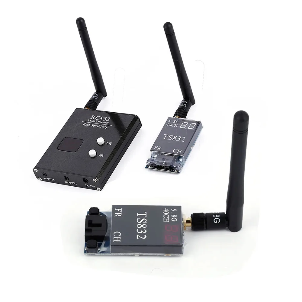 48CH / 40CH 5.8G 600mw 5km Wireless AV Transmitter TS832 +RC832/RC832H Receiver +1000TVL camera for FPV Multicopter Aircraft