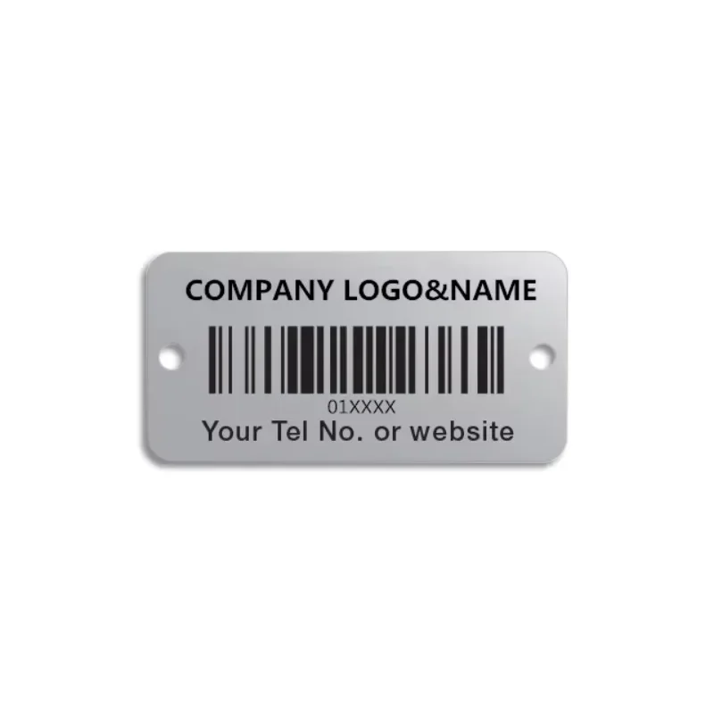 

Custom Metal Asset bar Code Tag Serial Numbers Tags Laser Enraved Unique Qr Code Metal Asset Tag Sticker