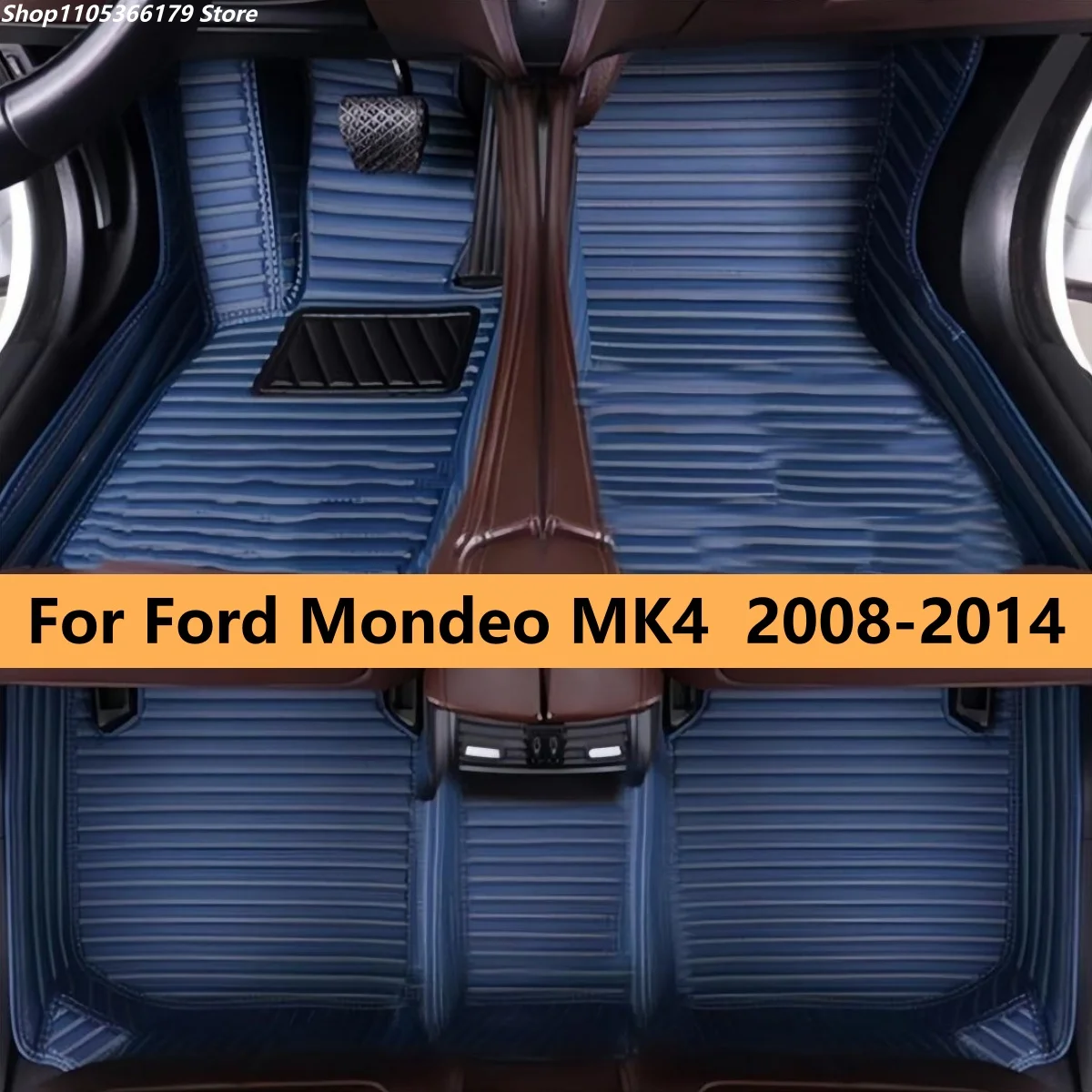 

Коврики для пола 100% совместимые с Ford Mondeo MK4 2008-2014, кожаные, полный комплект, автомобильные коврики-накладки, коврики для ног.