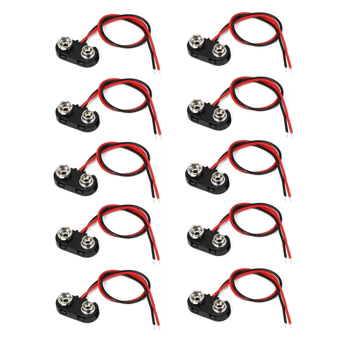 10pcs T-shaped 9V battery connector with hard plastic shell suitable for DIY experiments or other devices with batteries