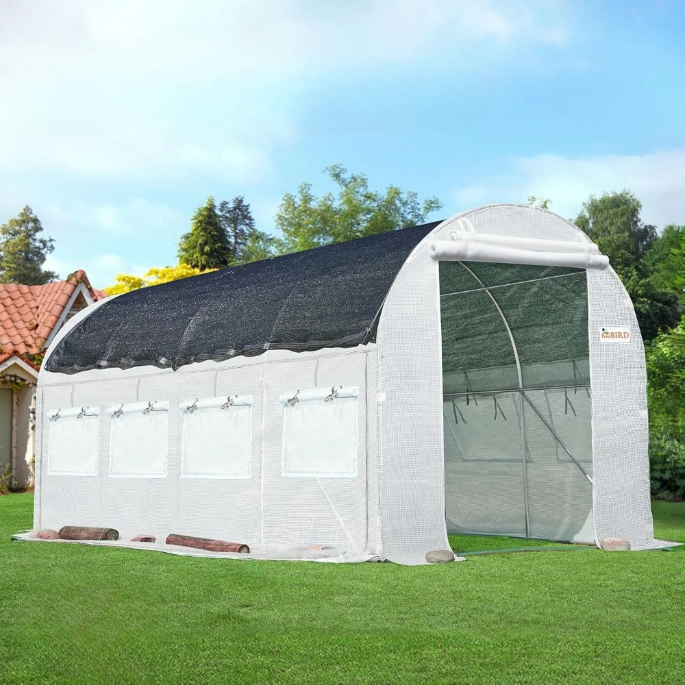 

Upgraded Walk-in Greenhouse with Full Screen Mesh,outdoor Galvanized Steel Frame,and Mesh Doors and Windows,tunnel Garden Plants