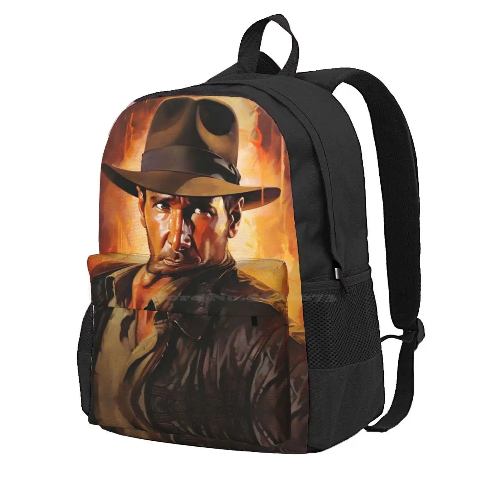 Indiana Jones Artwork Hot Sale Schoolbag Backpack Fashion Bags Indiana Jones Paint Artwork Indiana Jones Art Indy Harrison