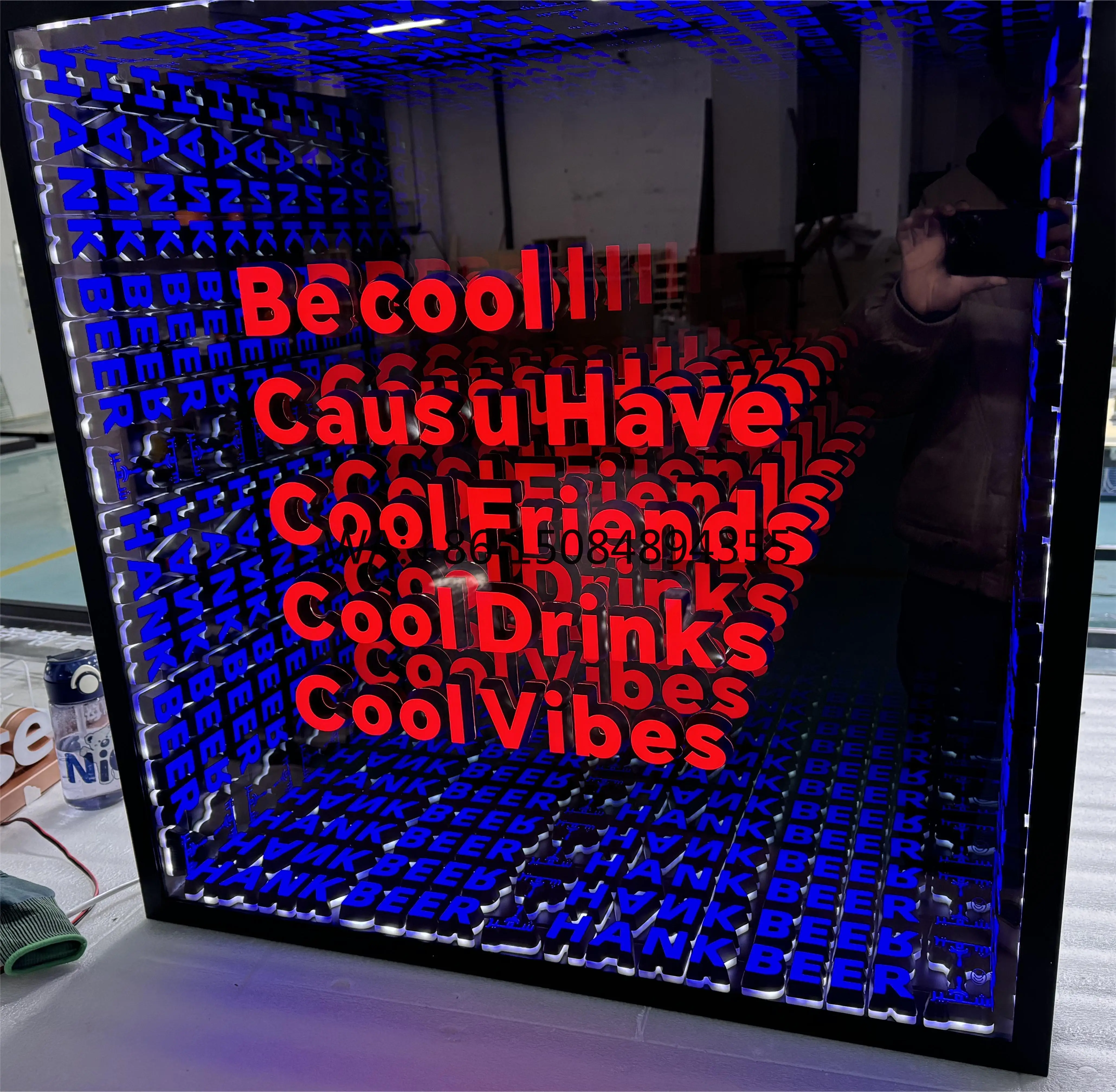 

Customizable 3D Abyss Tea Table Acrylic LED Illusion Infinity Mirror for Bar Decorations Retail Shop Use Made of Glass