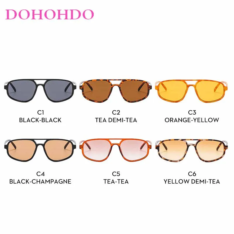 Vintage Small Frame Man Sunglasses Women Double Bridges Fashion Luxury Brand Designer Pilot Sun Glasses Outdoors Eyewear UV400