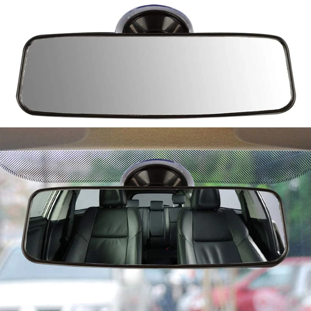 Car Rear View Mirror Suction Cup Car SUV Truck Vehicle Rearview Universal Large Clip-On Wide Angle View Mirror