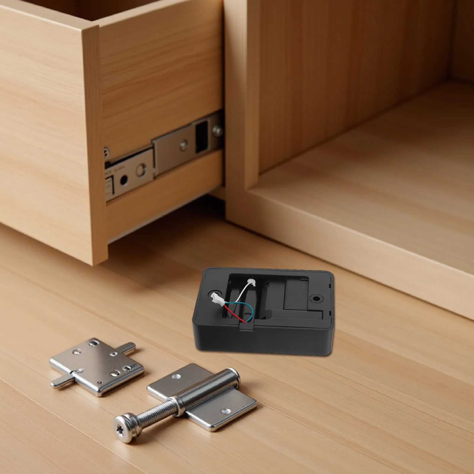 Fingerprint Drawer Lock Black No Drill Keyless Cabinet Invisible Pull Handle Wardrobe Office Furniture Child Safety Security