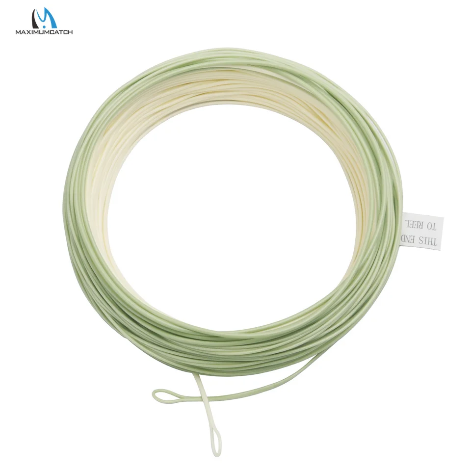 Maximumcatch 90FT Trout Fly Fishing Line 4/5/6wt Beige/Sage Weight Forward Floating Fly Line With Welded Loops