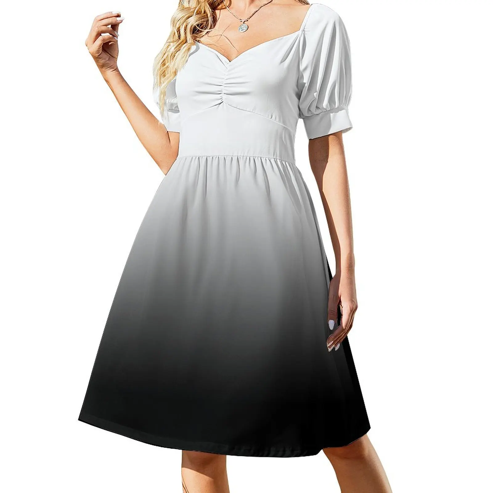 Black Ombre Gradient Short Sleeved Dress women's fashion dresses festival outfit women Dress