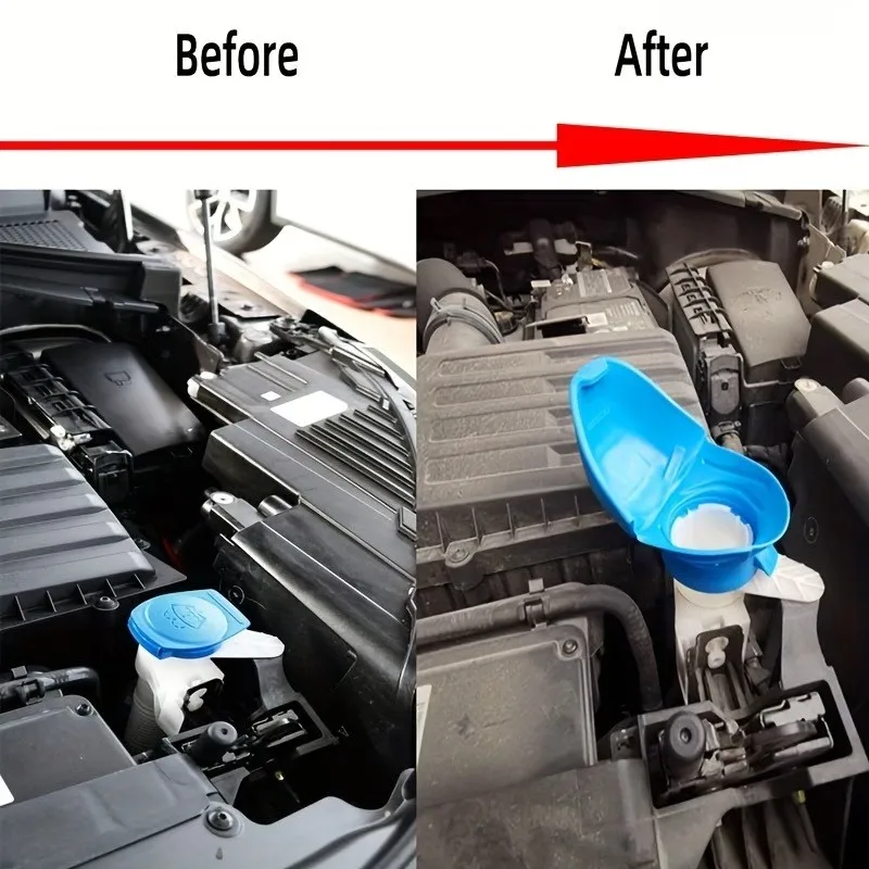 1-Piece Heavy-Duty Rubber Car Cleaning Fluid Reservoir Cap - Universal 1.81-1.97 Inch Size Windshield Washer Funnel