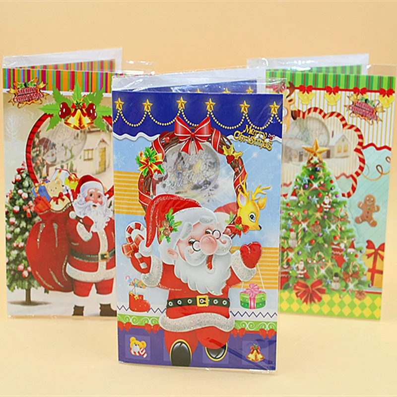 

Merry Christmas Greeting Card with Music Postcards Invitations New Year Cards Xmas Party Gift for Kids