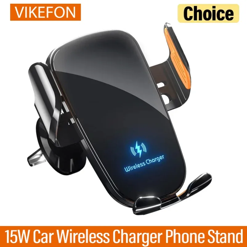 

Автомобильное беспроводное зарядное устройство 15 Вт, подставка для телефона для iPhone 17, 16, 15, 14, 13, 12 Pro Max, Samsung, Xiaomi, кронштейн для мобильного телефона, станция быстрой зарядки