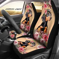 Beautiful Seat Covers For Dachshund Lovers Animal Car Seat Covers Mandala Style Custom Front Car Seat Covers, Pair of Covers